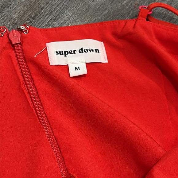 Revolve Superdown Evie tie front red mini dress medium - Picture 7 of 9